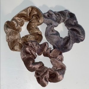 3 Purple Velvet Scrunchies